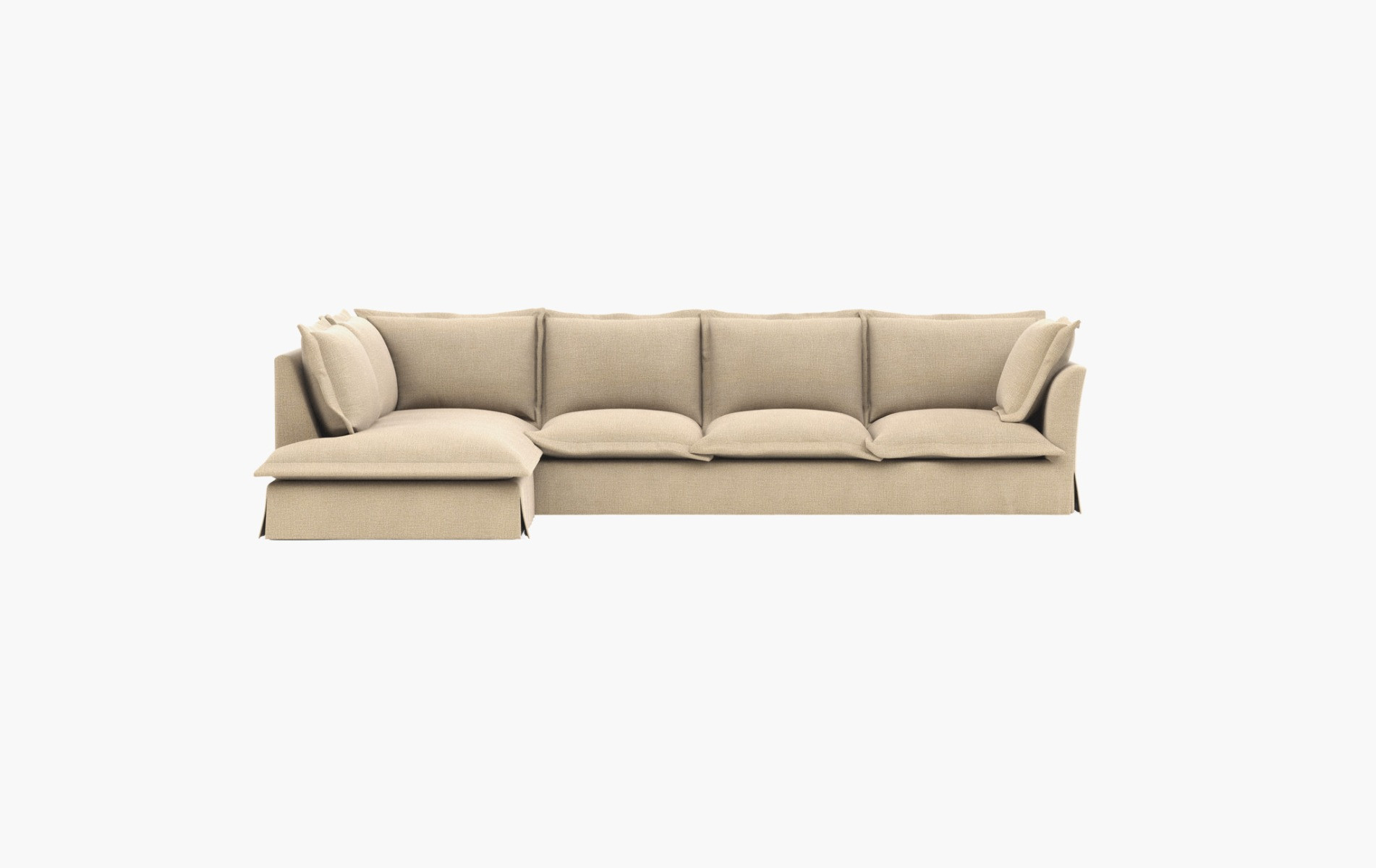 Skylar Slipcovered 4-Seat  Bumper Sectional | Interior Define