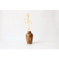 Walnut Hand Thrown Vase, Kitchen Table Wooden Vase | Etsy (US)