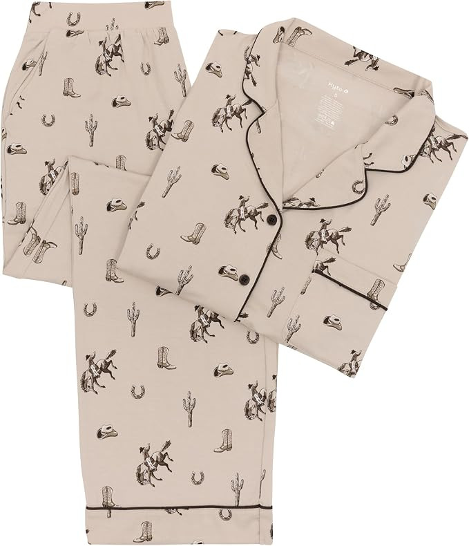 Kyte Living Women's Long Sleeve Pajama Set, Bamboo-Derived Rayon Sleepwear with Button Front Top ... | Amazon (US)