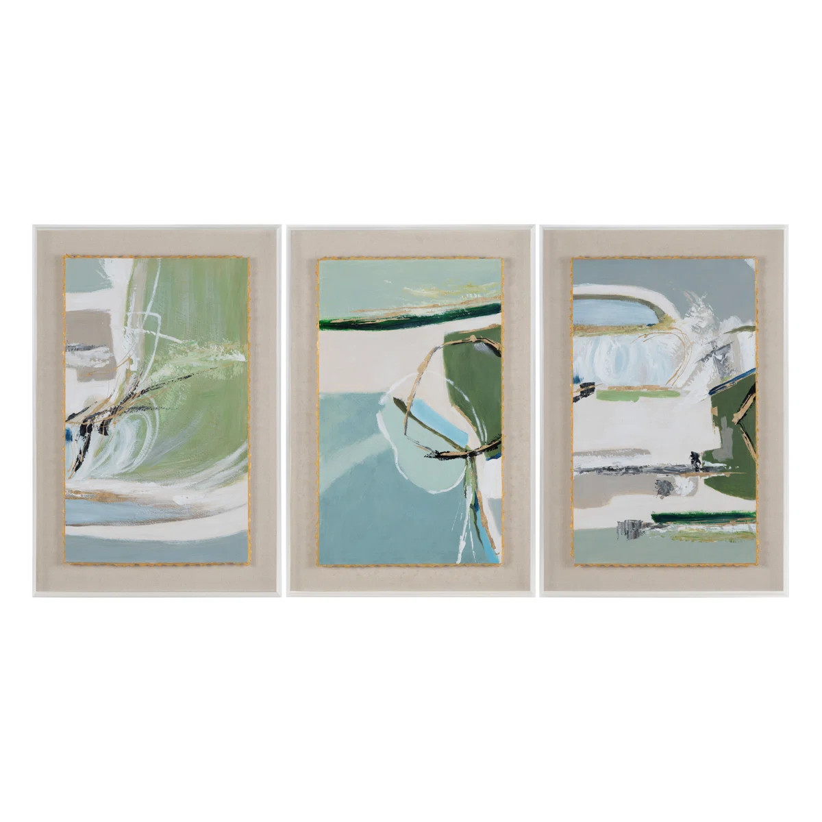 Leblanc 3-Piece Abstract Framed Canvas Wall Art Set | Wayfair North America
