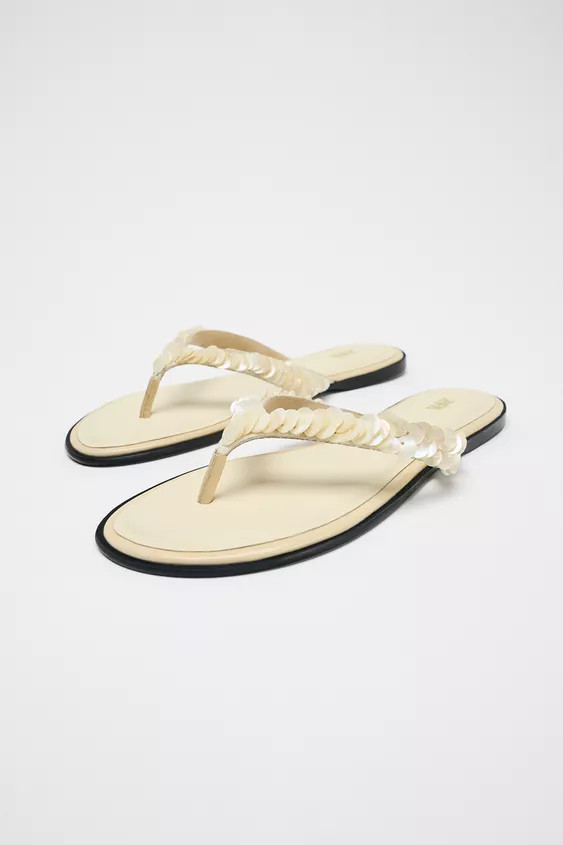 BEADED STRAP SANDALS | Zara US