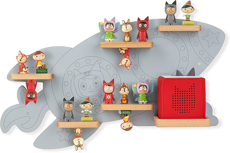 Tonies Magnetic Wall Shelf for Toniebox, Charging Station, and 35 Characters - Rocket | Amazon (US)
