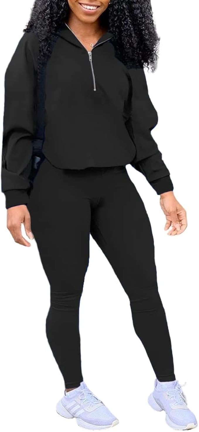 EOSIEDUR Women's Two Piece Outfits Zip Top Jacket and Elastic Waistband Pant Women Sweatsuit Trac... | Amazon (US)