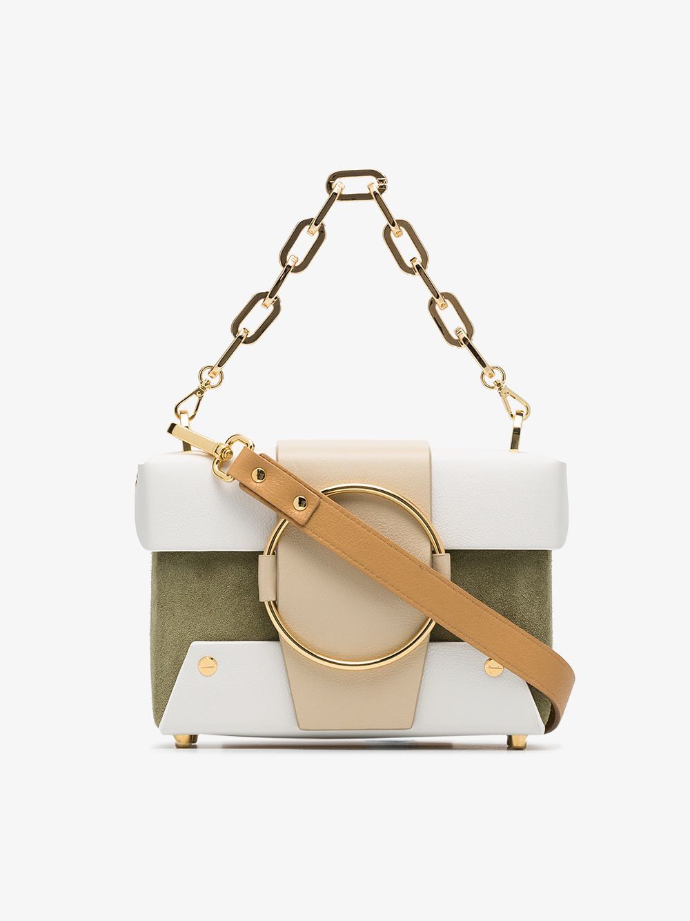 Yuzefi multicoloured Asher leather and suede box bag | Browns Fashion
