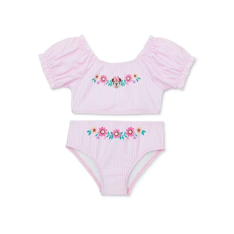 Character Toddler Girl Puff-Sleeve Two-Piece Swimsuit, Sizes 12M-5T | Walmart (US)