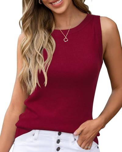 Arach&Cloz Women's Sleeveless Sweater Vest Business Casual Work Tank Top | Amazon (US)