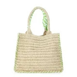 No Boundaries Women's Beach Icons Mini Straw Tote Bag, Natural with Strawberry Embroidery | Walmart (US)
