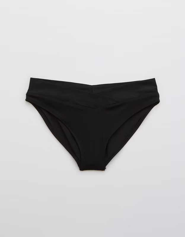 Aerie Ribbed Crossover Bikini Bottom | American Eagle Outfitters (US & CA)