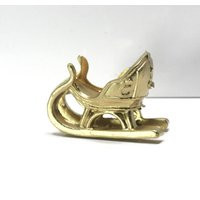 Dollhouse Miniature Christmas Holiday Gold Santa Sleigh | Etsy (US)