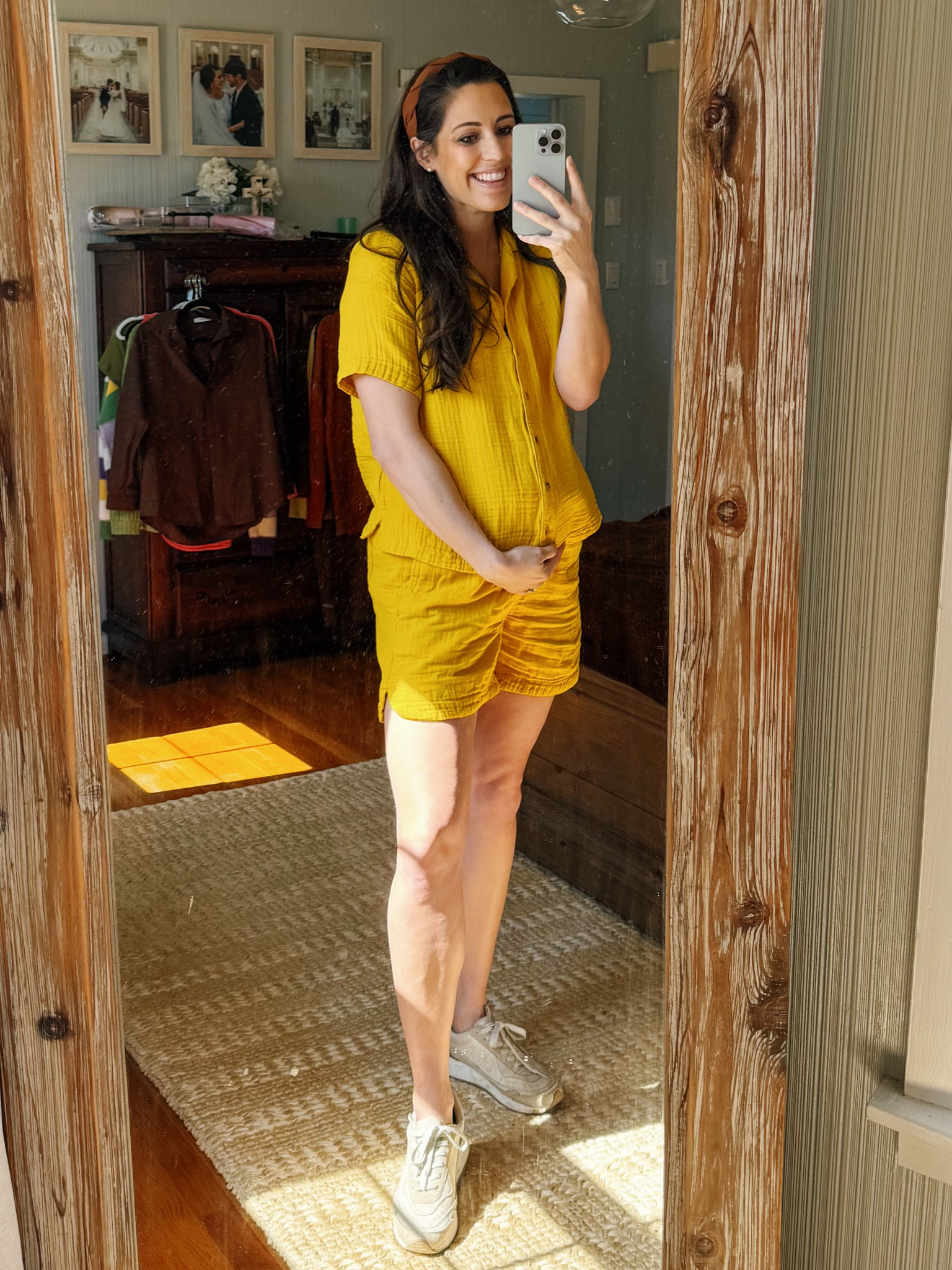 Bump friendly gauze set for Spring + Summer💛 

Wearing small long in top and small bottoms  HOC Autumn gold✨ 

#LTKFindsUnder50 #LTKSeasonal #LTKBump