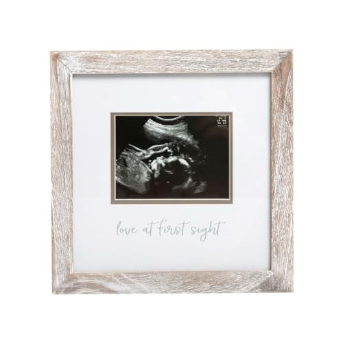 Pearhead Love at First Sight Sonogram Picture Frame, Gender Neutral Ultrasound Keepsake, Holiday Baby Gift, Christmas GIft For Expecting Parents, Ideal Pregnancy Gift, Baby Shower and Nursery Decor, 4” x 3” Photo Insert, Rustic | Amazon (US)