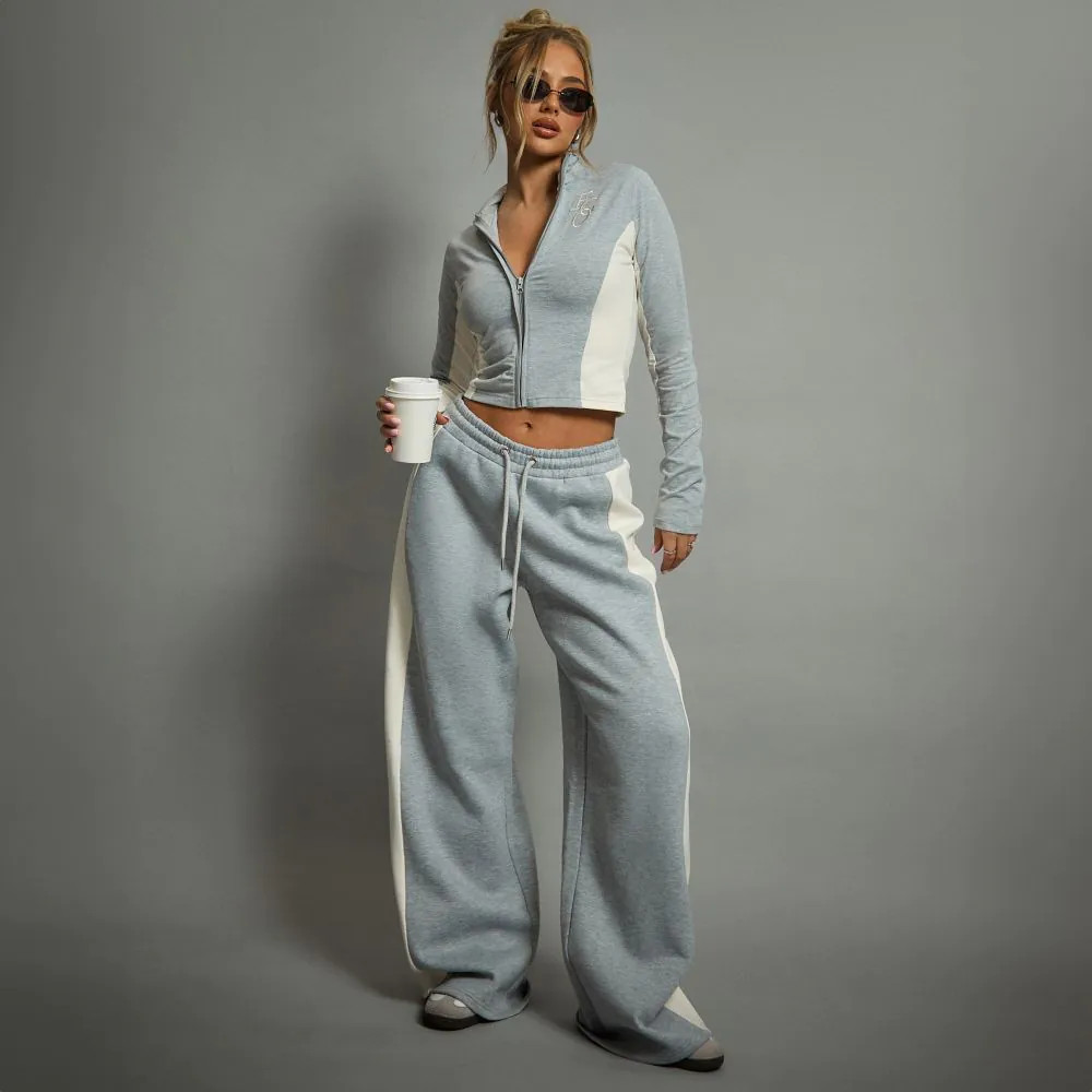 Long Sleeve High Neck Zip Front Ego Graphic Top In Grey | EGO (UK)