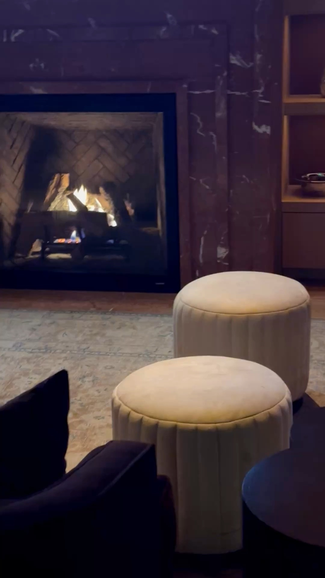 Good night by the fireside — soft glow, quiet moments, and the warmth of slowing down. 🔥 #Fireside
#CozyEvening
#FireplaceMood
#WarmGlow
#RelaxedLiving
#ChicLiving #Ottoman
#Sofa
#Fireplace
#Rug

#LTKHome #LTKSaleAlert #LTKFestival