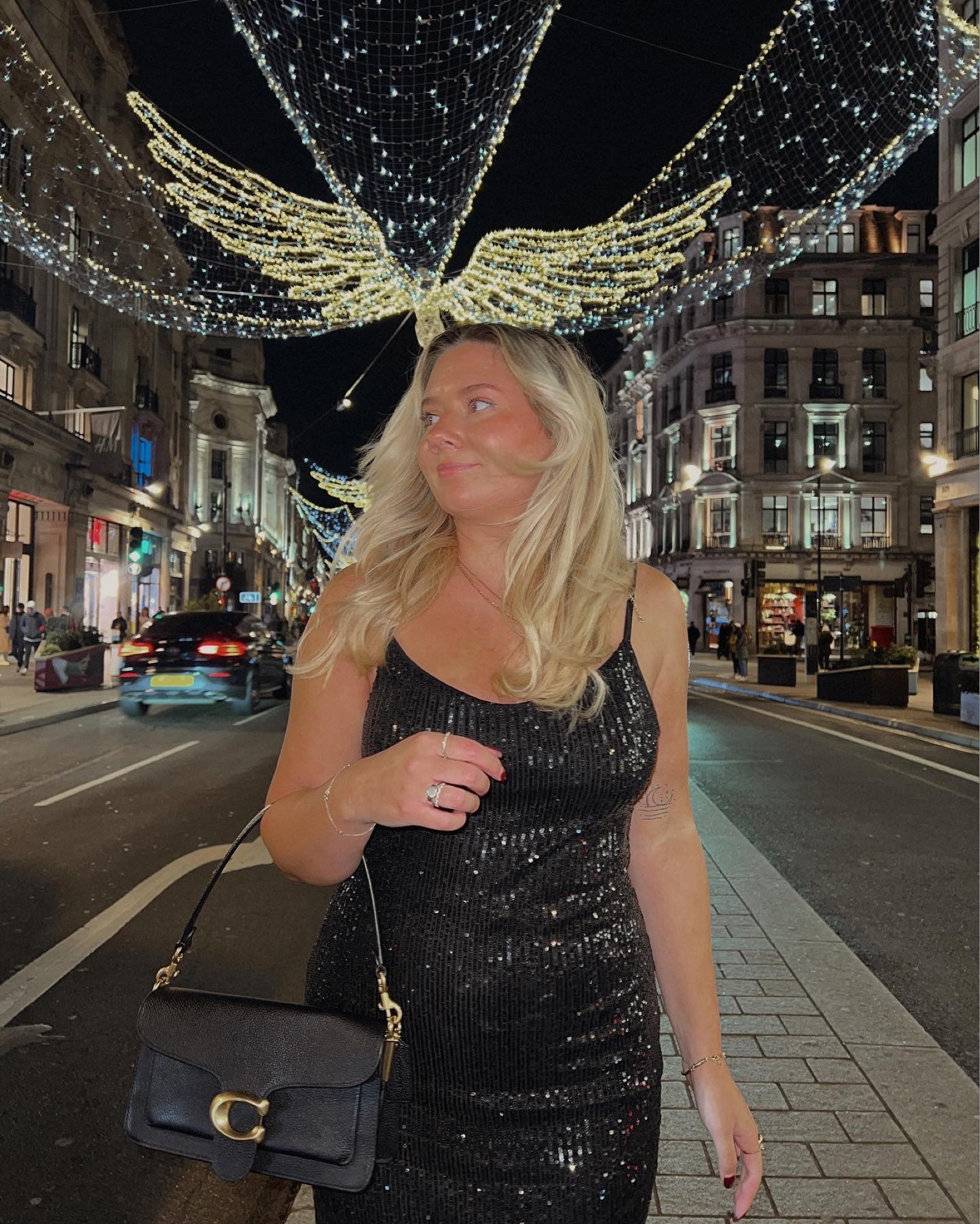 london nights in a black midi sequin sparkly glitter dress and a coach tabby 26 shoulder bag ✨🖤

#LTKSeasonal #LTKstyletip #LTKeurope