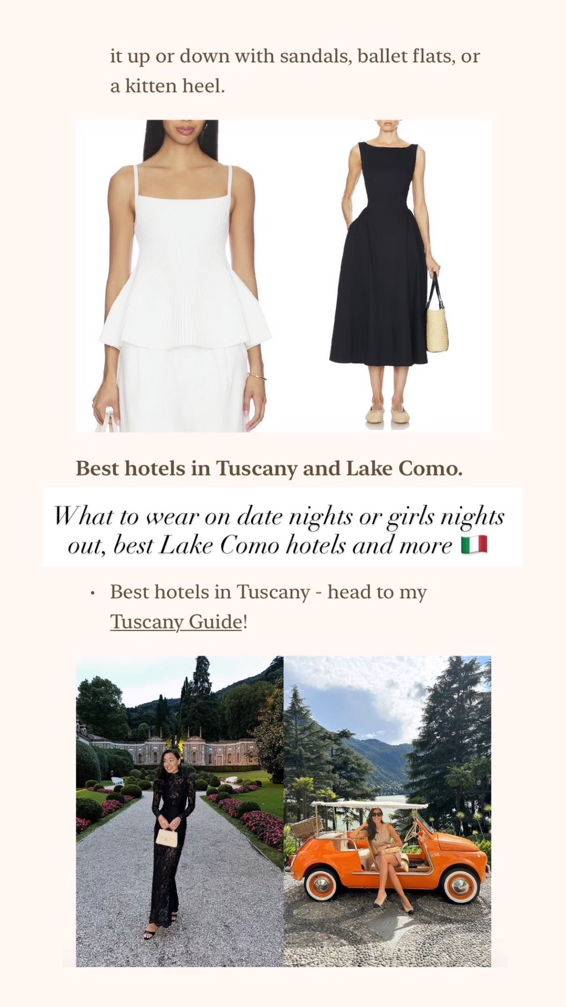What to wear on date nights or girls nights out, best Lake Como hotels and more 🇮🇹

#LTKSeasonal #LTKTravel #LTKootd