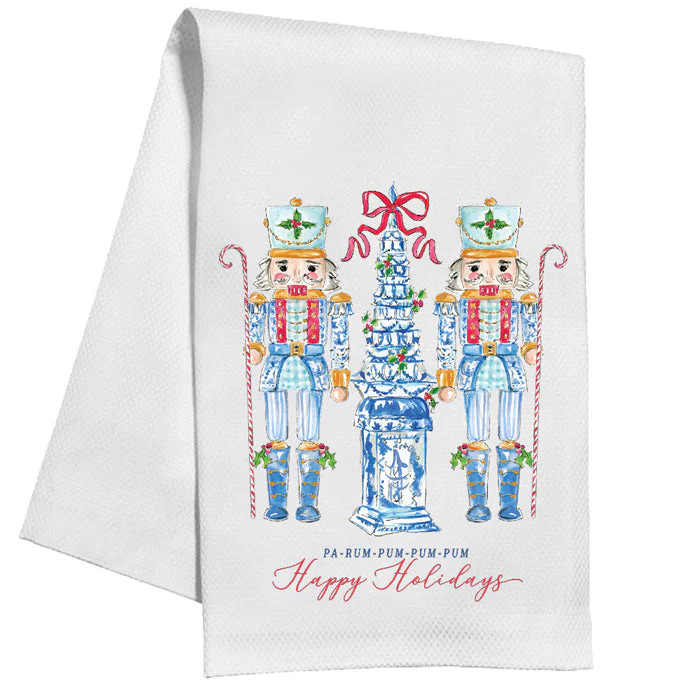 Chinoiserie Nutcrackers Kitchen Towel | Rosanne Beck Collections