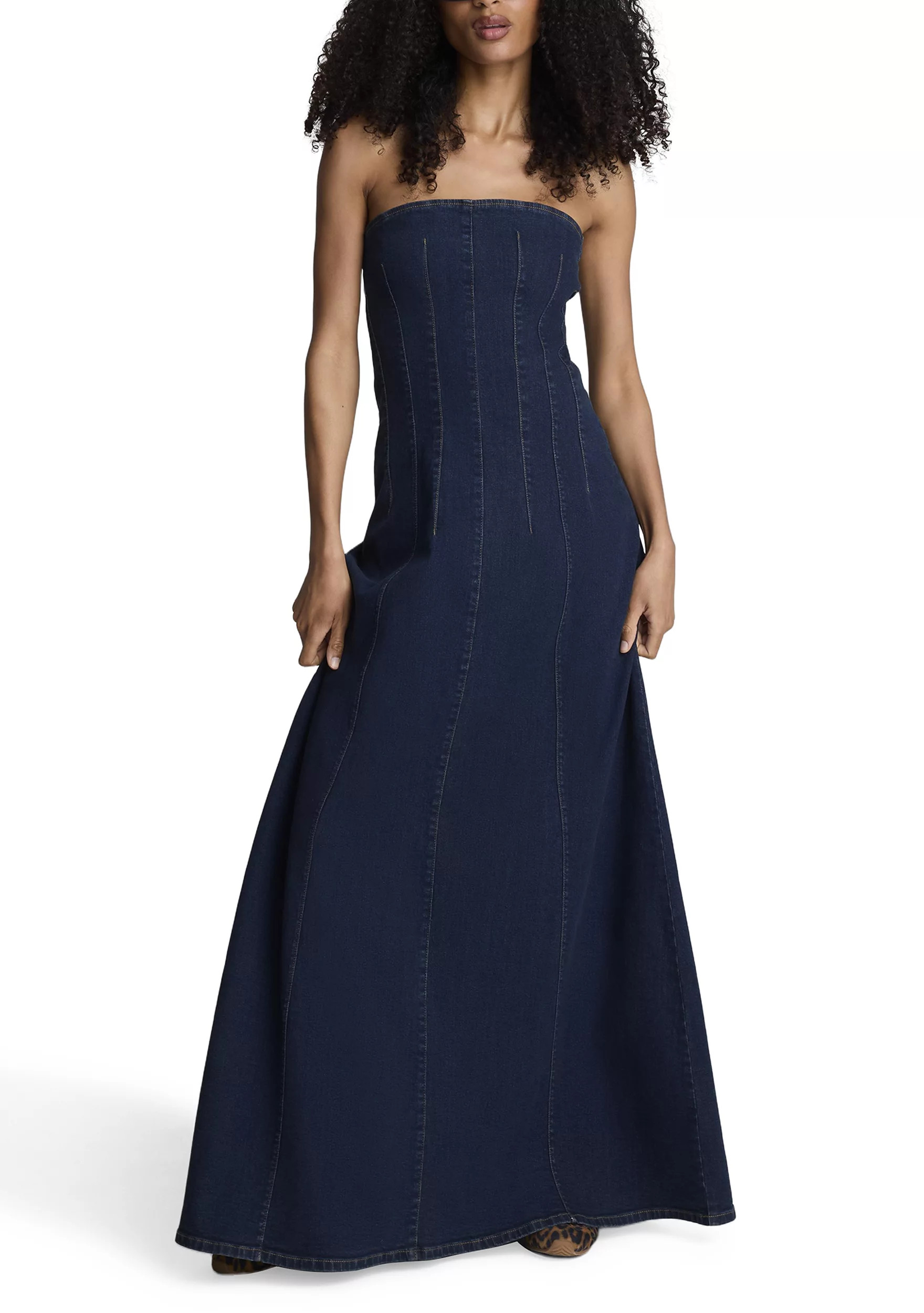 Women's Strapless A-Line Denim Dress | Belk