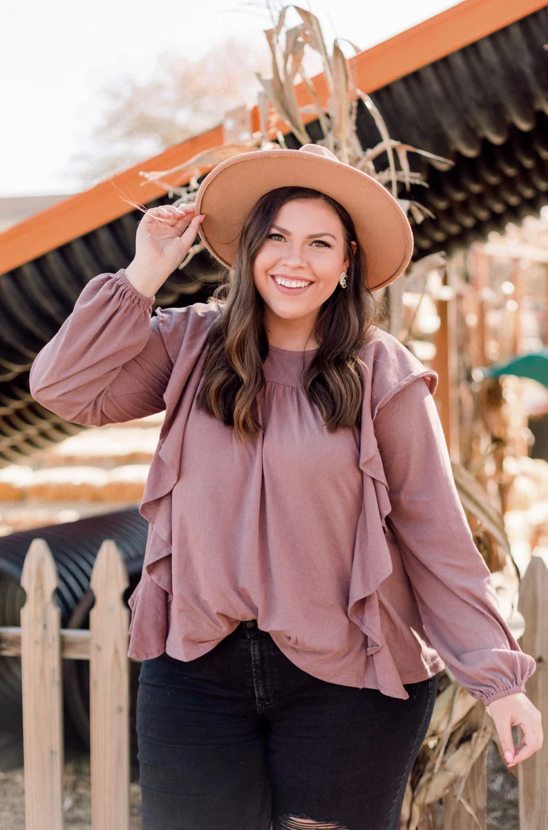 Emmy Ruffle Top Inspired by Kelsey Gross | Inspired Boutique