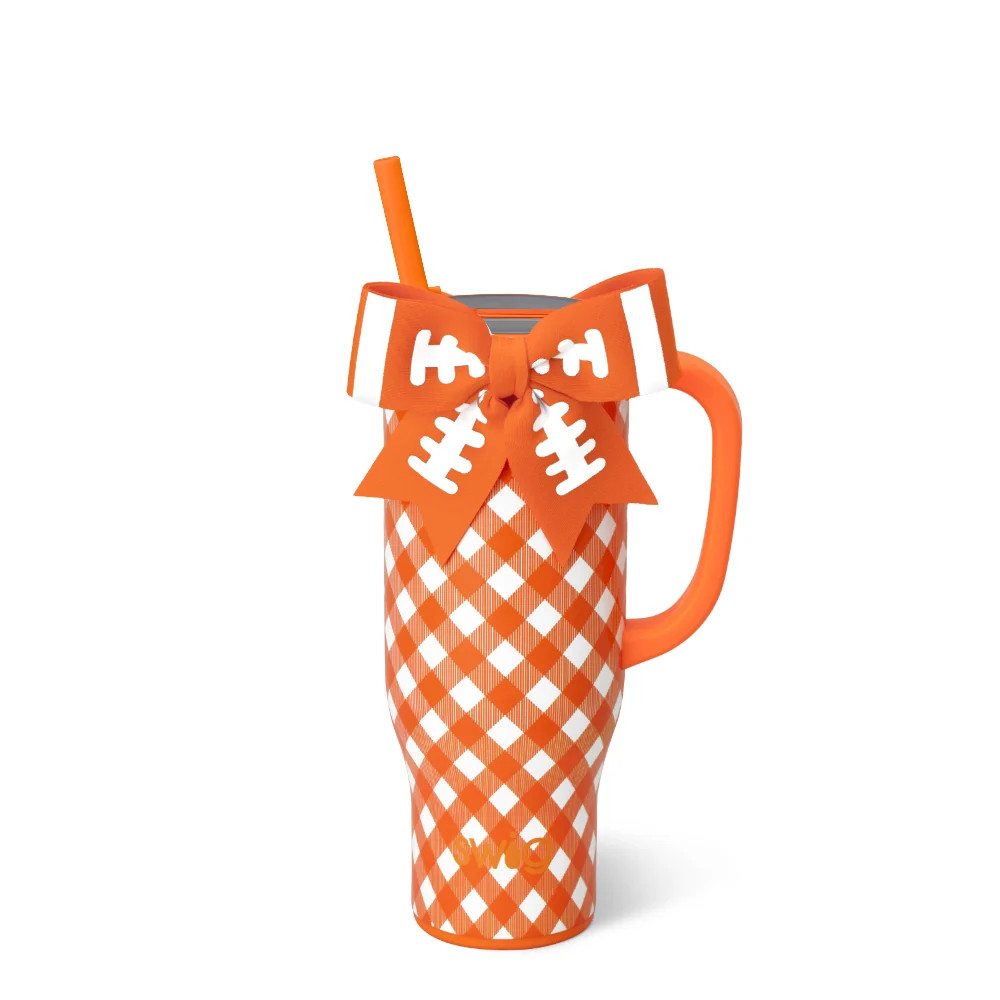Gameday Gingham Orange Mega Mug 30oz | Swig Life