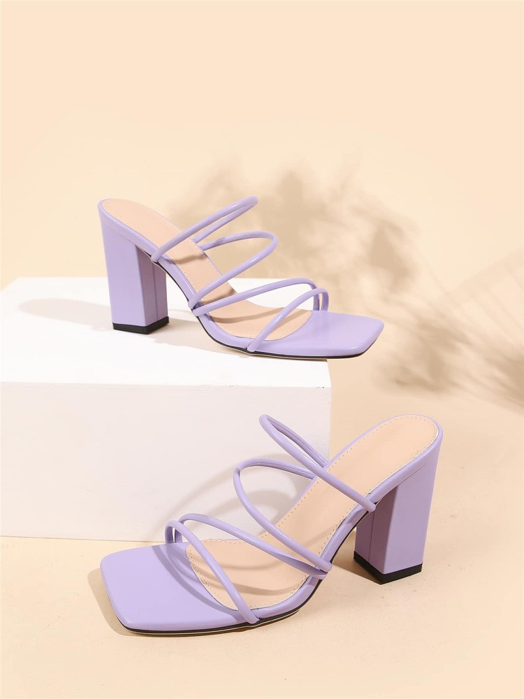 Minimalist Chunky Heeled Mule Sandals | SHEIN