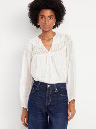 Split-Neck Chiffon Top | Old Navy (US)