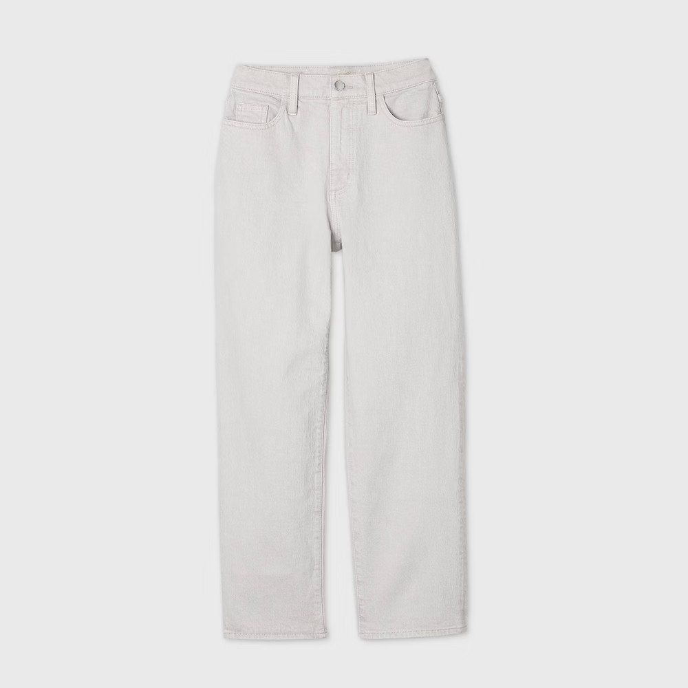 Women's High-Rise Vintage Straight Cropped Jeans - Universal Thread Light Gray 8 | Target