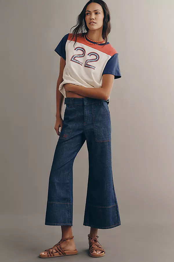 Maeve Utility High-Rise Crop Wide-Leg Jeans | Anthropologie (US)