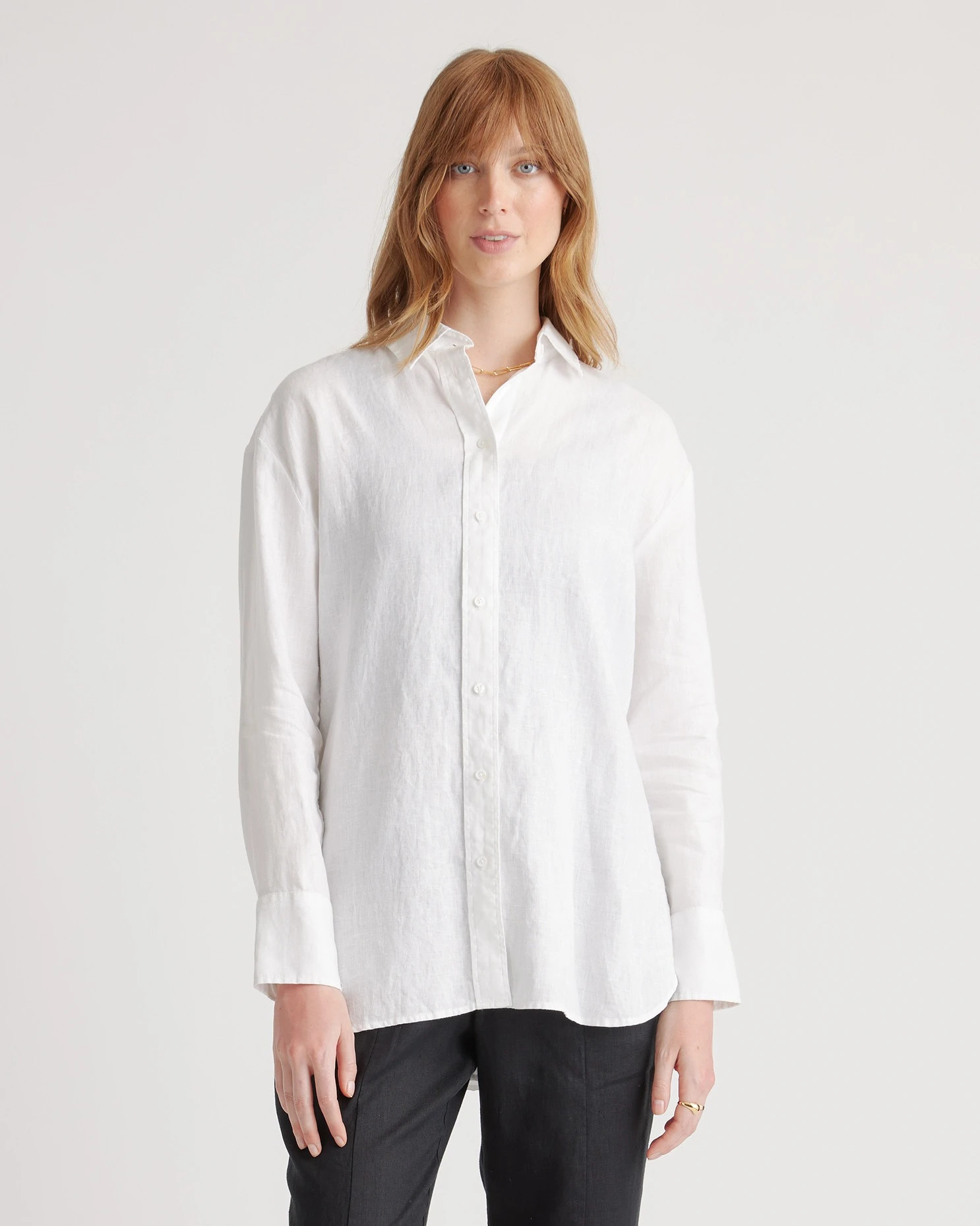 100% European Linen Long Sleeve Oversized Shirt | Quince