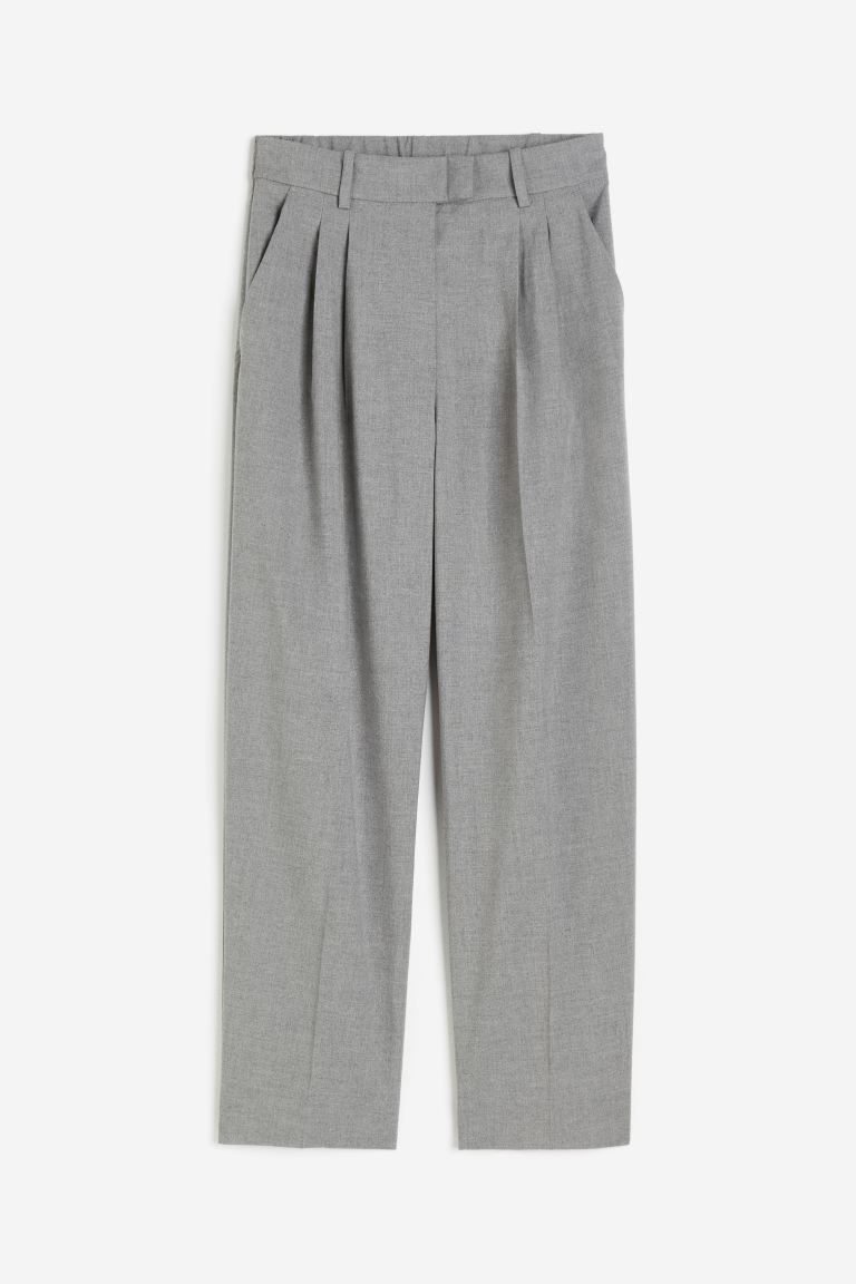 Ankle-length trousers - Grey - Ladies | H&M GB | H&M (UK, MY, IN, SG, PH, TW, HK, KR)