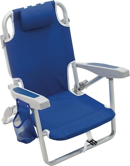 Rio Beach Kid's 5-Position Lay Flat Backpack Folding Beach Chair, Blue | Amazon (US)