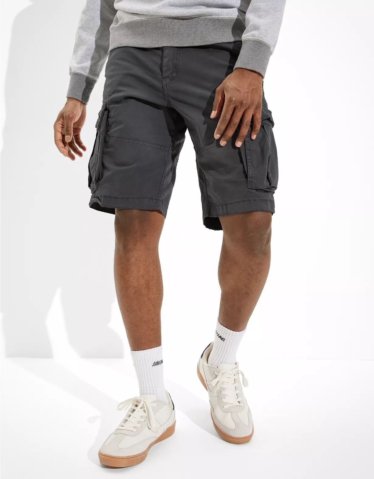 AE Flex 12" Lived-In Longer Length Cargo Short | American Eagle Outfitters (US & CA)