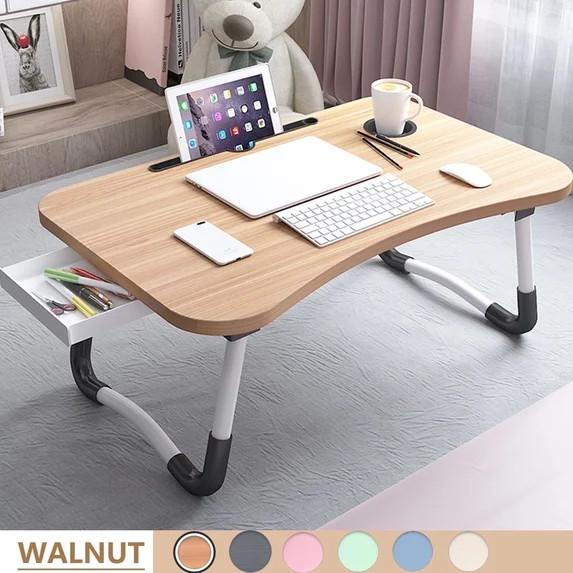 PHANCIR Foldable Lap Desk, 23.6 Inch Portable Wood Laptop Desk Table Workspace Office Organizer B... | Walmart (US)