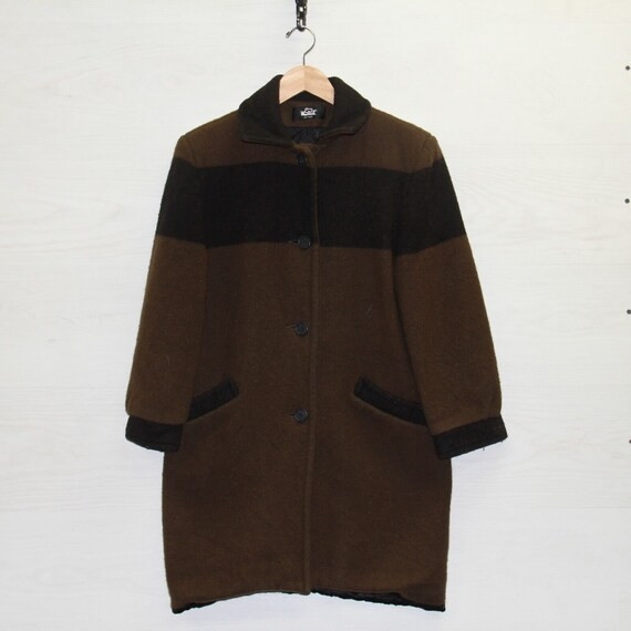 Vintage Woolrich Wool Coat Womens Size Medium Brown Made In USA | Etsy (US)