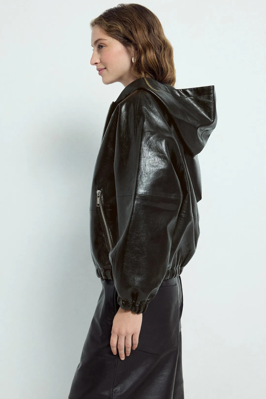 MICHAEL KORS Faux Leather Hoodie | Rent the Runway