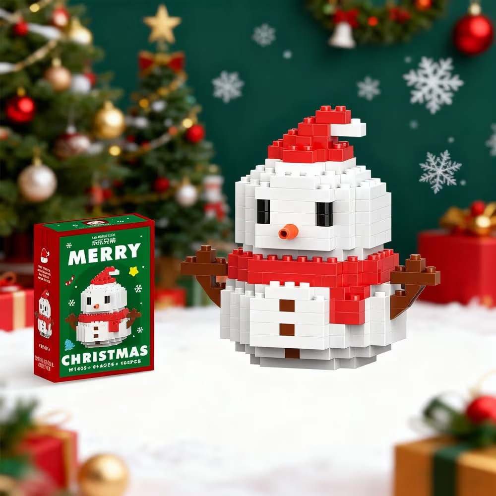 Amazon.com: Christmas Red Snowman Holiday Splicing-Figurines Party Favors Figurines for Boys Girl... | Amazon (US)
