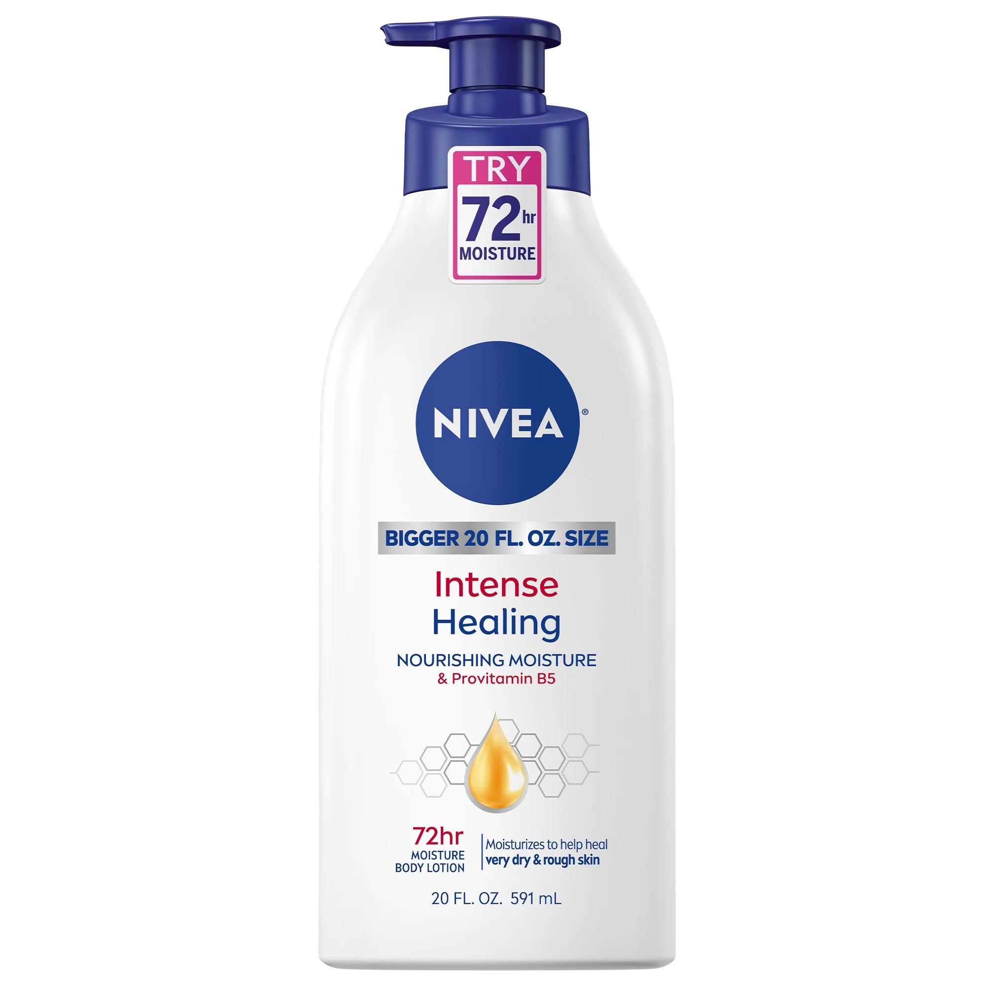 NIVEA Intense Healing Body Lotion, 72 Hour Moisture for Dry to Very Dry Skin, 20 Fl Oz Pump Bottl... | Walmart (US)