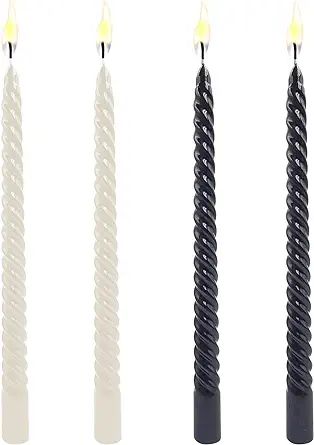 4 PCS Spiral Twist Taper Candles, Taper Twisted Dinner Dining Table Wedding Spiral Long Candles W... | Amazon (US)