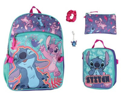 Disney Lilo & Stitch Angel 5 Pc Set Backpack Lunch Box Key Chain Pencil Case | Target