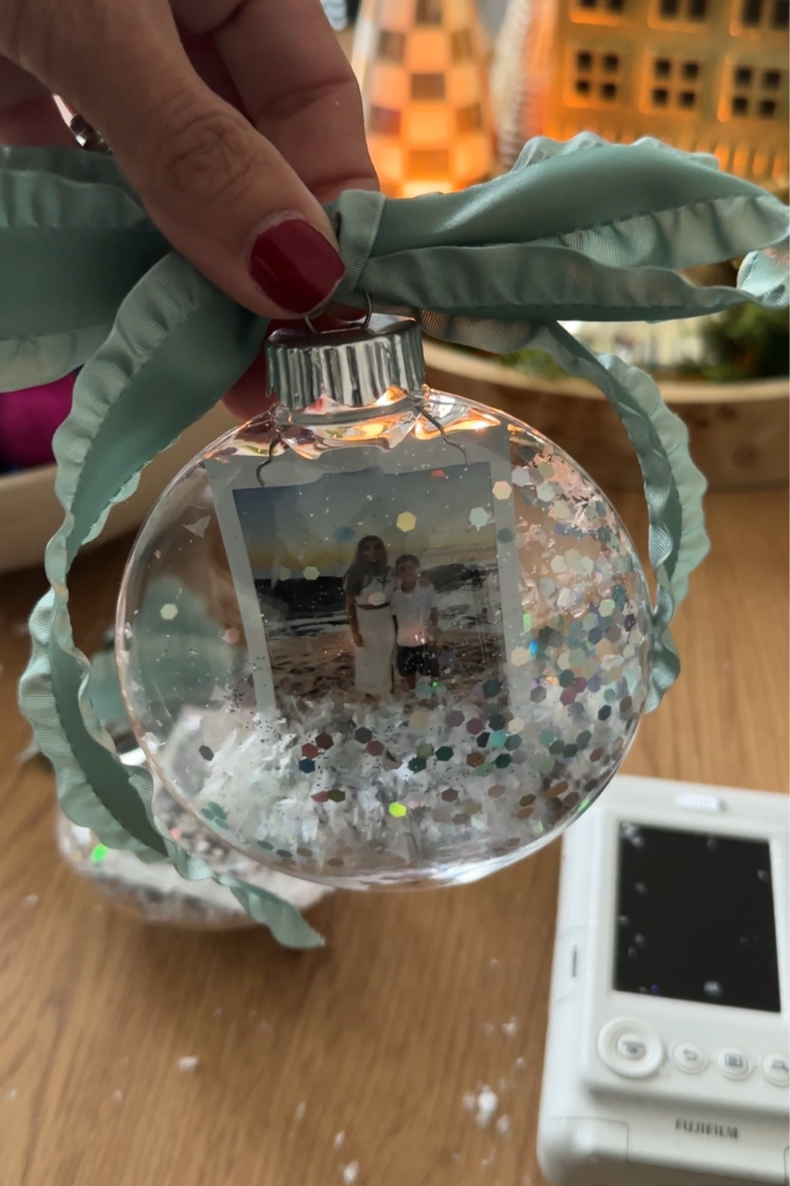 The perfect Christmas DIY. snow globe photo ornaments make such cute gift toppers too. The instant camera prints from your phone using Bluetooth. Perfect for a teen to tween gift  

#LTKSeasonal #LTKGiftGuide #LTKHoliday