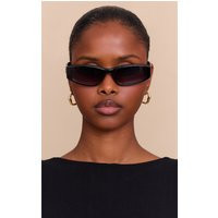 Black Cat Eye Slim Sunglasses | PrettyLittleThing UK