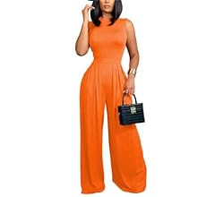 Molilove Women's 2 Piece Outfits Sexy Sleeveless Jumpsuit Two Piece Pants Set Women 2 Piece Outfi... | Amazon (US)