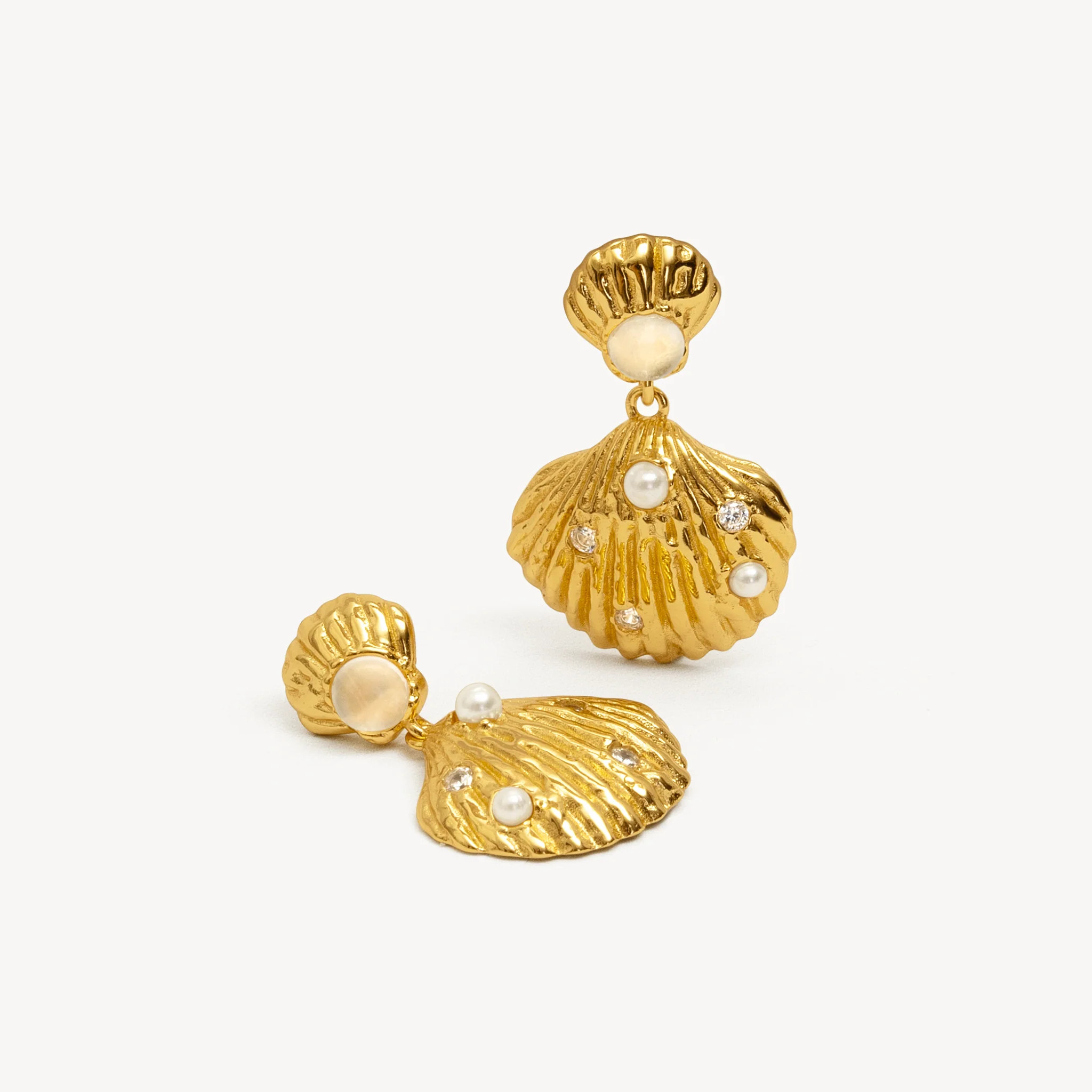 Golden Shell Drop Earrings | Hillberg & Berk | Hillberg & Berk