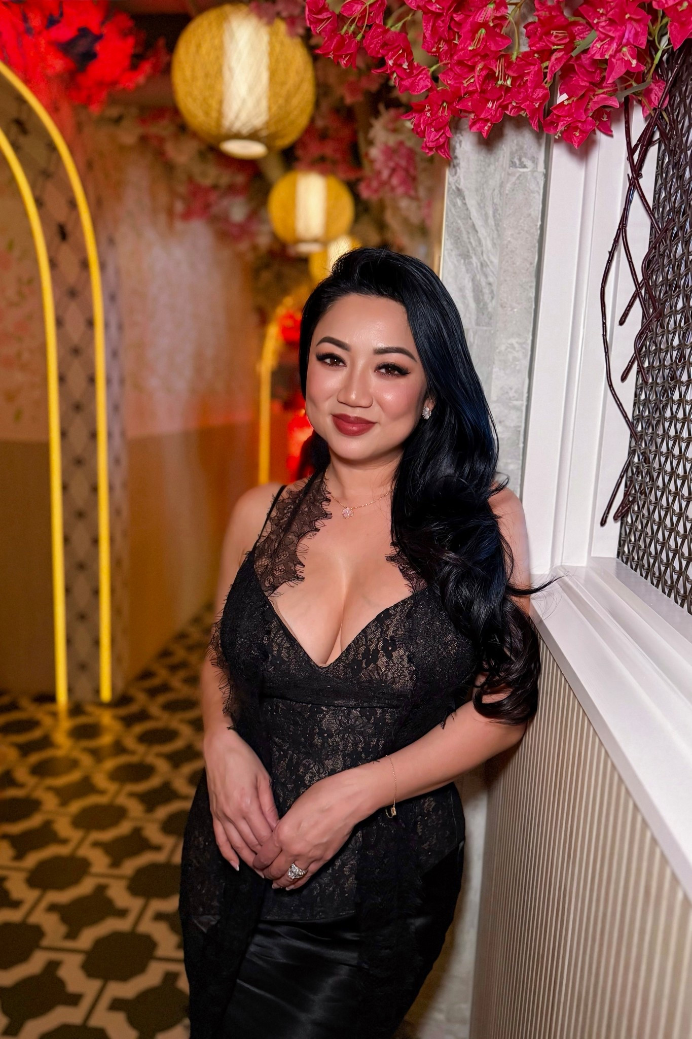 Aralia Lace Satin Maxi Dress by Bardot // A lacy floral bodice enhances the modern romance of this sleeveless V-neck dress that cascades into a smooth satin skirt. Paired it with a lace scarf. ￼

#LTKWedding #LTKSpringSale #LTKootd