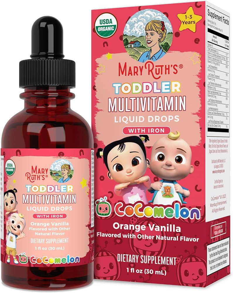 MaryRuth Organics CoComelon Toddler Kids Multivitamin with Iron | Immune Support | Toddler Vitami... | Amazon (US)