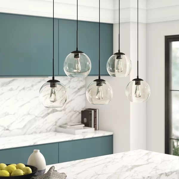 Snead 5 - Light Cluster Globe Pendant with Glass Accents | Wayfair North America
