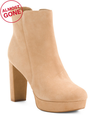 Suede Flavio Comfort Heeled Booties | TJ Maxx