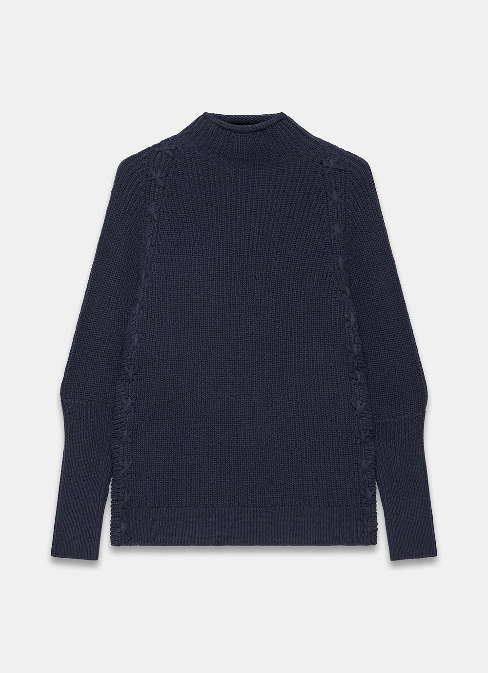 Navy Whipstitch Cotton Blend Jumper | Mint Velvet