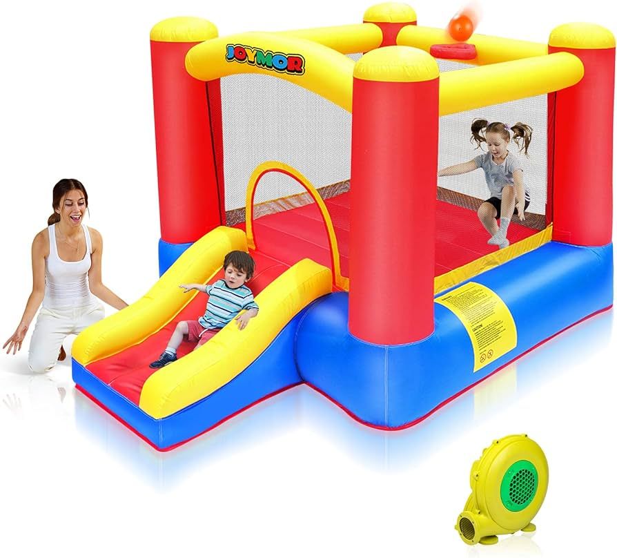 Amazon.com: JOYMOR Inflatable Bounce House, Jump'n Slide Castle Indoor/Outdoor Playhouse for Todd... | Amazon (US)