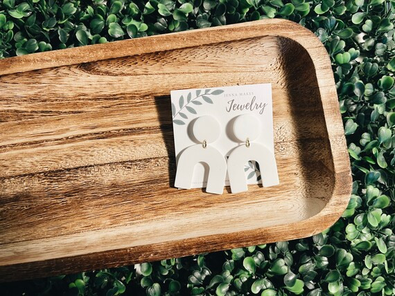 White Acrylic Arch Earrings | Etsy | Etsy (US)