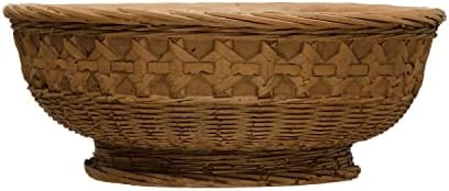 Decorative Debossed Cement Bowl/Planter with Woven Design | Amazon (US)